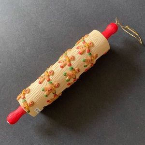 Vintage 8” gingerbread man rolling pin ornament